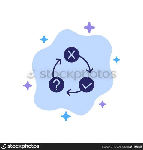 Daily, Flow, Issues, Organization, Realization Blue Icon on Abstract Cloud Background