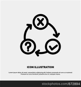 Daily, Flow, Issues, Organization, Realization Line Icon Vector