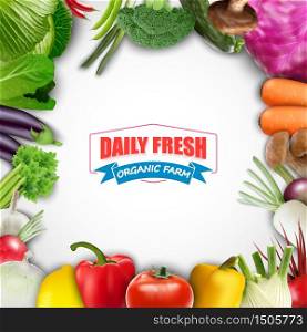 Daily fresh organic Vegetable background.Vector