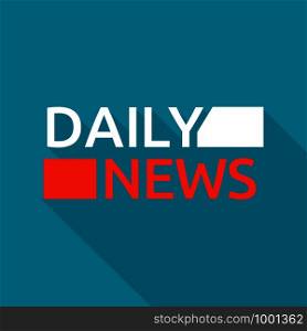 Daily news logo. Flat illustration of daily news vector logo for web design. Daily news logo, flat style