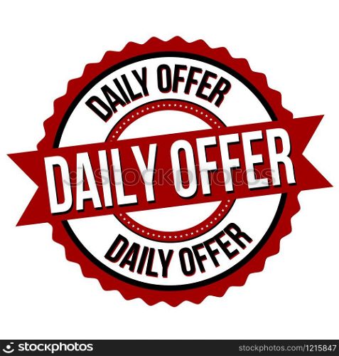 Daily offer label or sticker on white background, vector illustration