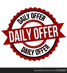 Daily offer label or sticker on white background, vector illustration