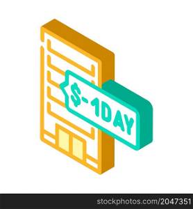 daily rent of housing isometric icon vector. daily rent of housing sign. isolated symbol illustration. daily rent of housing isometric icon vector illustration