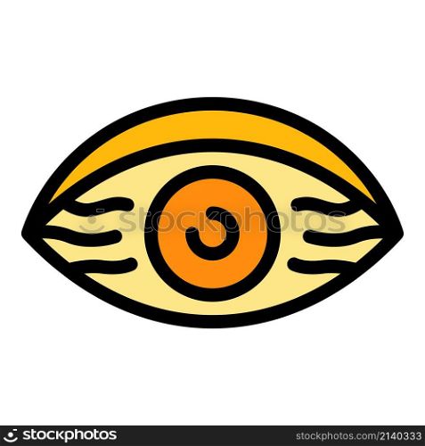Daily tired eye icon. Outline Daily tired eye vector icon color flat isolated. Daily tired eye icon color outline vector