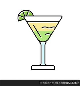 daiquiri cocktail glass drink color icon vector. daiquiri cocktail glass drink sign. isolated symbol illustration. daiquiri cocktail glass drink color icon vector illustration