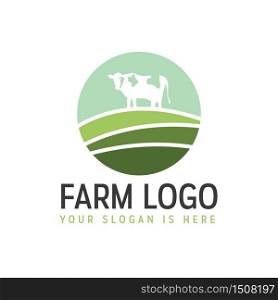 Dairy Cow Fresh Milk Farm Logo Template