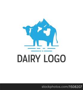 Dairy Cow Fresh Milk Farm Logo Template
