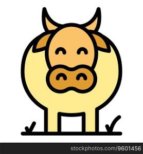 Dairy cow icon outline vector. Cattle farm. Animal bull color flat. Dairy cow icon vector flat