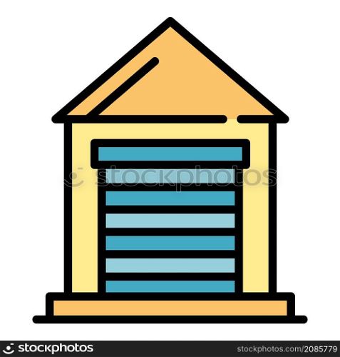 Dairy warehouse icon. Outline dairy warehouse vector icon color flat isolated. Dairy warehouse icon color outline vector