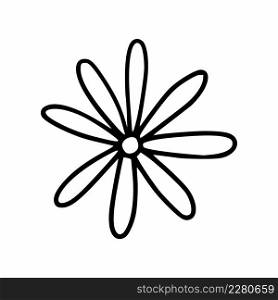 Daisy flower in doodle style. Coloring book for children books.