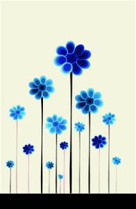 Daisy flower in vibrant blue shade