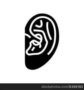 daith piercing earring glyph icon vector. daith piercing earring sign. isolated symbol illustration. daith piercing earring glyph icon vector illustration