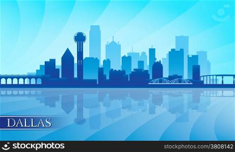 Dallas city skyline silhouette background, vector illustration