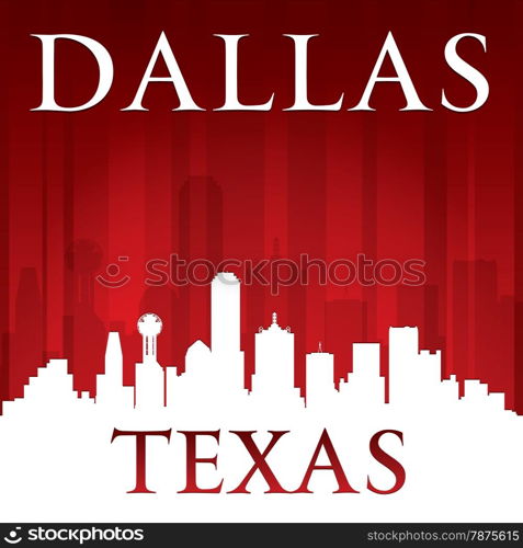 Dallas Texas city skyline silhouette. Vector illustration