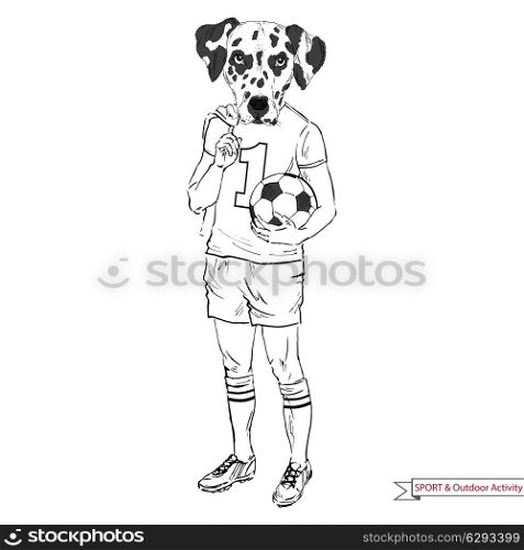 dalmatian football player, sport and outdoor activity collection