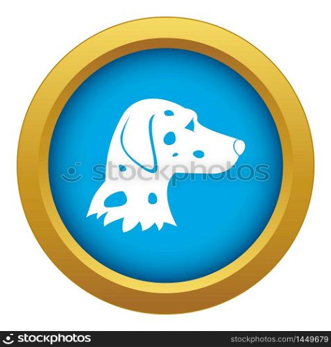 Dalmatians dog icon blue vector isolated on white background for any design. Dalmatians dog icon blue vector isolated
