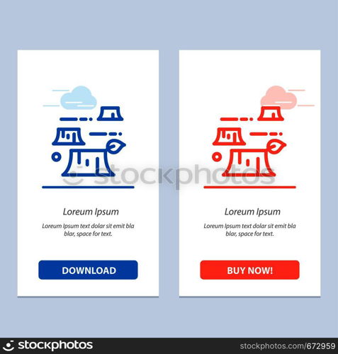 Damage, Deforestation, Destruction, Environment Blue and Red Download and Buy Now web Widget Card Template