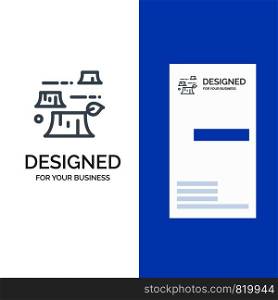 Damage, Deforestation, Destruction, Environment Grey Logo Design and Business Card Template