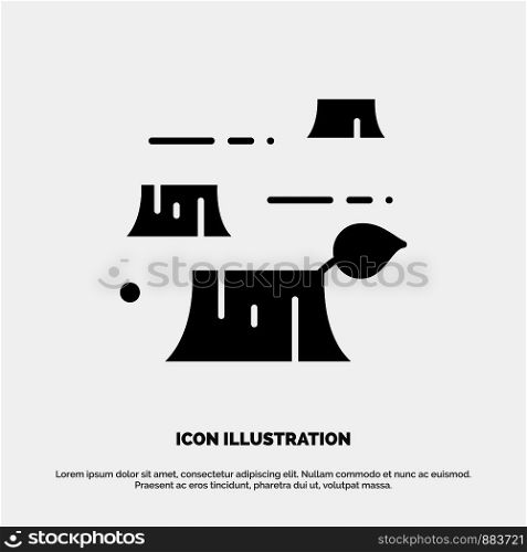 Damage, Deforestation, Destruction, Environment solid Glyph Icon vector