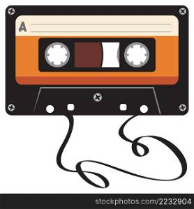Damaged audio cassette tape