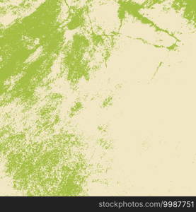 Damaged painted color painted wall. Distress green background. Grunge dirty texture. Creative peeled design template. EPS10 vector.. Green Grunge Background