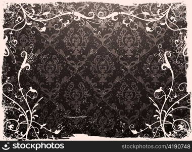 damask floral background vector illustration