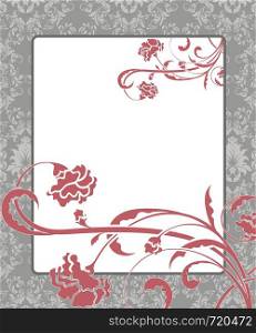 Damask flower background with place for text