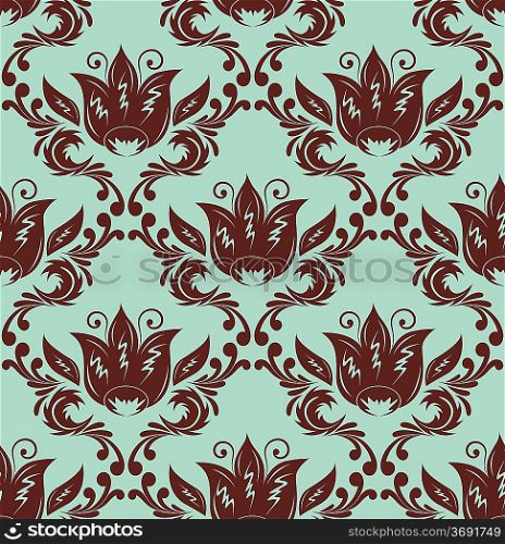 Damask pattern. Abstract illustration with flower