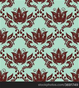 Damask pattern. Abstract illustration with flower