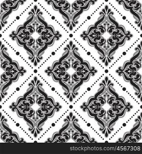 Damask pattern Seamless vintage background. Vector illustration.