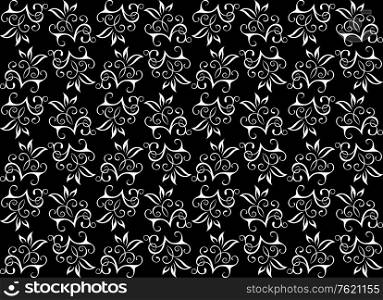 Damask seamless background with floral elements for wallpaper