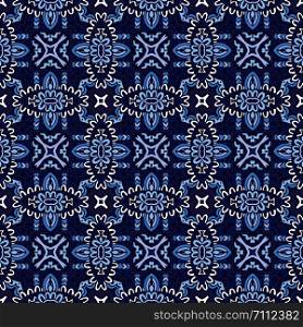 Damask seamless classic pattern. Vintage Baroque delicate vector background. Classic damask ornament for wallpapers, textile, fabric, wrapping, wedding invitation. Blue seamless pattern tiles vector abstarct background