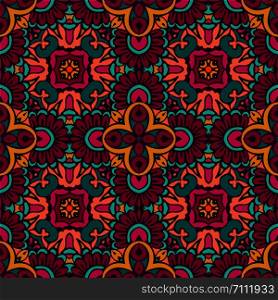 Damask seamless patchwork pattern from colorful flower abstract tiled ornaments. Can be used for wallpaper, backgrounds, decoration for your design, ceramic, page fill and more.. Abstract geometric flower mosaic vintage seamless pattern ornamental.