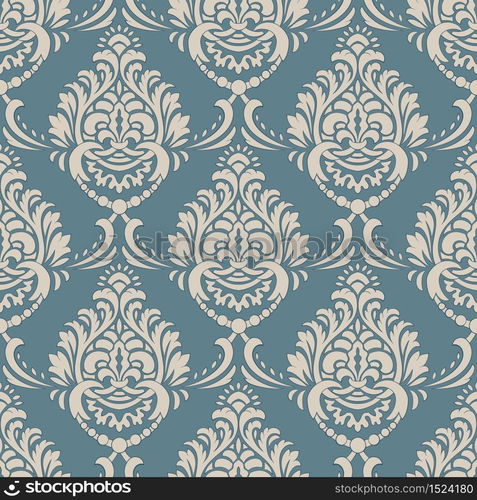 Damask seamless pattern background. Vector classical luxury old damask ornament, royal victorian seamless texture for wallpapers, textile, wrapping. Vintage exquisite floral baroque template. Damask seamless pattern background. Vector classical luxury old damask ornament, royal victorian seamless texture for wallpapers, textile, wrapping. Vintage exquisite floral baroque template.