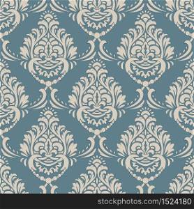 Damask seamless pattern background. Vector classical luxury old damask ornament, royal victorian seamless texture for wallpapers, textile, wrapping. Vintage exquisite floral baroque template. Damask seamless pattern background. Vector classical luxury old damask ornament, royal victorian seamless texture for wallpapers, textile, wrapping. Vintage exquisite floral baroque template.