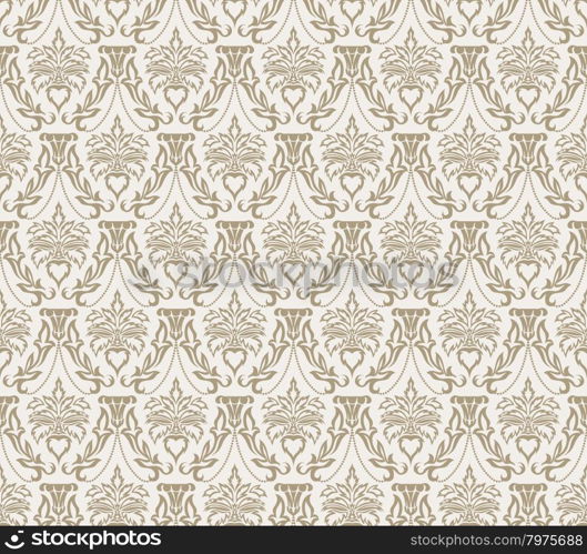 Damask Seamless Pattern. Elegant Design in Royal Baroque Style Background Texture. Floral and Swirl Element. Ideal for Textile Print and Wallpapers.Vector Illustration.