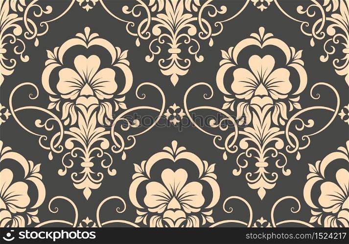 Damask seamless pattern element. Vector classical luxury old fashioned damask ornament, royal victorian seamless texture for wallpapers, textile, wrapping. Vintage exquisite floral baroque template. Damask seamless pattern element. Vector classical luxury old fashioned damask ornament, royal victorian seamless texture for wallpapers, textile, wrapping. Vintage exquisite floral baroque template.