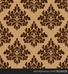 Damask seamless pattern in brown colors for wallpaper and fabric design