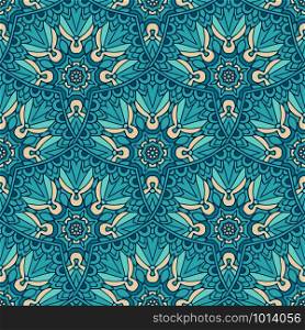 Damask seamless tiles vector design blue pattern ornamental. blue abstract winter background seamless vector pattern