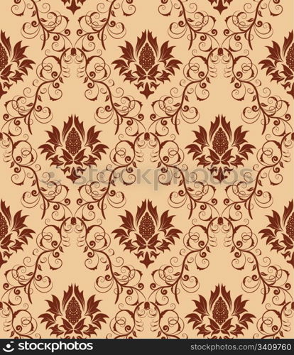 Damask seamless vector background. For easy making seamless pattern just drag all group into swatches bar, and use it for filling any contours.