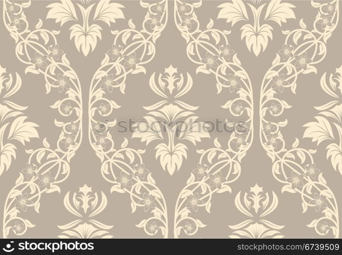 Damask seamless vector background. For easy making seamless pattern just drag all group into swatches bar, and use it for filling any contours.