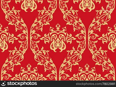 Damask seamless vector background. For easy making seamless pattern just drag all group into swatches bar, and use it for filling any contours.