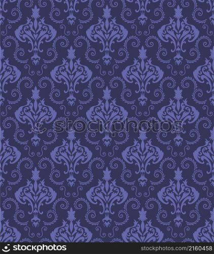 Damask Seamless Vector Pattern. Elegant Design in Royal Baroque Style Background Texture. Floral and Swirl Element. Ideal for Textile Print and Wallpapers.