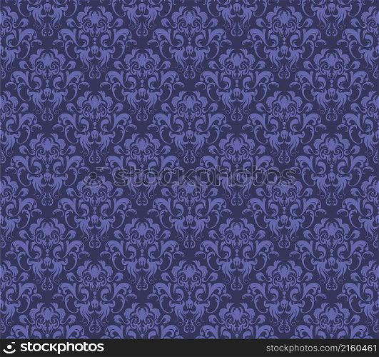 Damask Seamless Vector Pattern. Elegant Design in Royal Baroque Style Background Texture. Floral and Swirl Element. Ideal for Textile Print and Wallpapers.