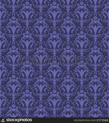 Damask Seamless Vector Pattern.  Elegant Design in Royal  Baroque Style Background Texture. Floral and Swirl Element.  Ideal for Textile Print and Wallpapers.