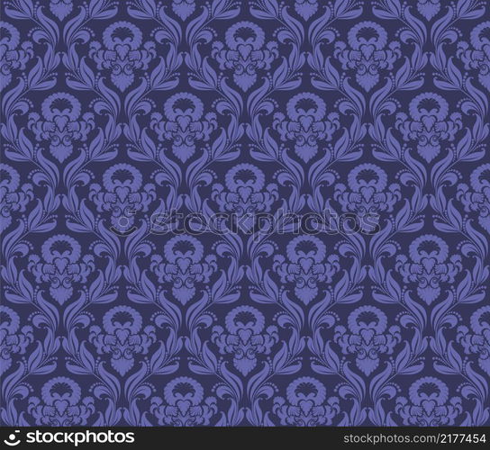 Damask Seamless Vector Pattern. Elegant Design in Royal Baroque Style Background Texture. Floral and Swirl Element. Ideal for Textile Print and Wallpapers.