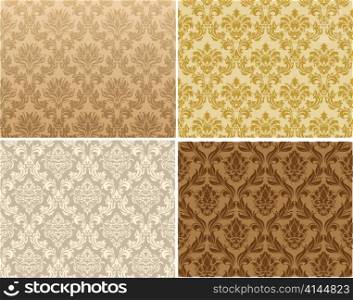 Damask seamless vector pattern set. For easy making seamless pattern just drag all group into swatches bar, and use it for filling any contours.