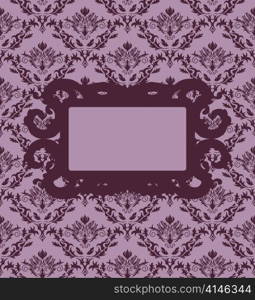 Damask seamless vector pattern with frame. For easy making seamless pattern just drag all group into swatches bar, and use it for filling any contours.