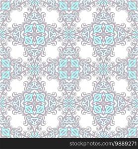 Damask tiles seamless vector pattern background.. Blue abstract geometric mosaic vintage seamless pattern ornamental.