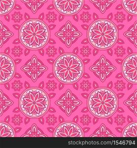 Damask vector. Seamless pattern vector. Wallpaper classical design. Abstract pink geometric vintage ethnic seamless pattern ornamental
